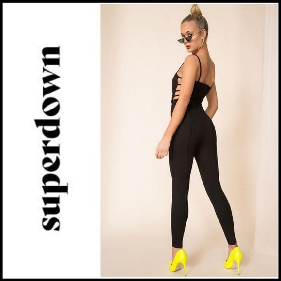 NWT SUPERDOWN Jazlyn Black Jumpsuit, XXS - Picture 3 of 8